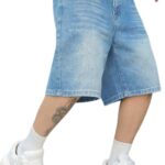 Men's Loose Retro Wide-Leg Denim Shorts – Street-Style Hip-Hop Casual Long Denim Shorts