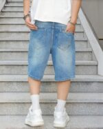 Men's Loose Retro Wide-Leg Denim Shorts – Street-Style Hip-Hop Casual Long Denim Shorts - Image 2