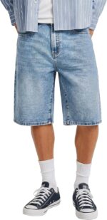Men's Loose-Fit Vintage Denim Shorts